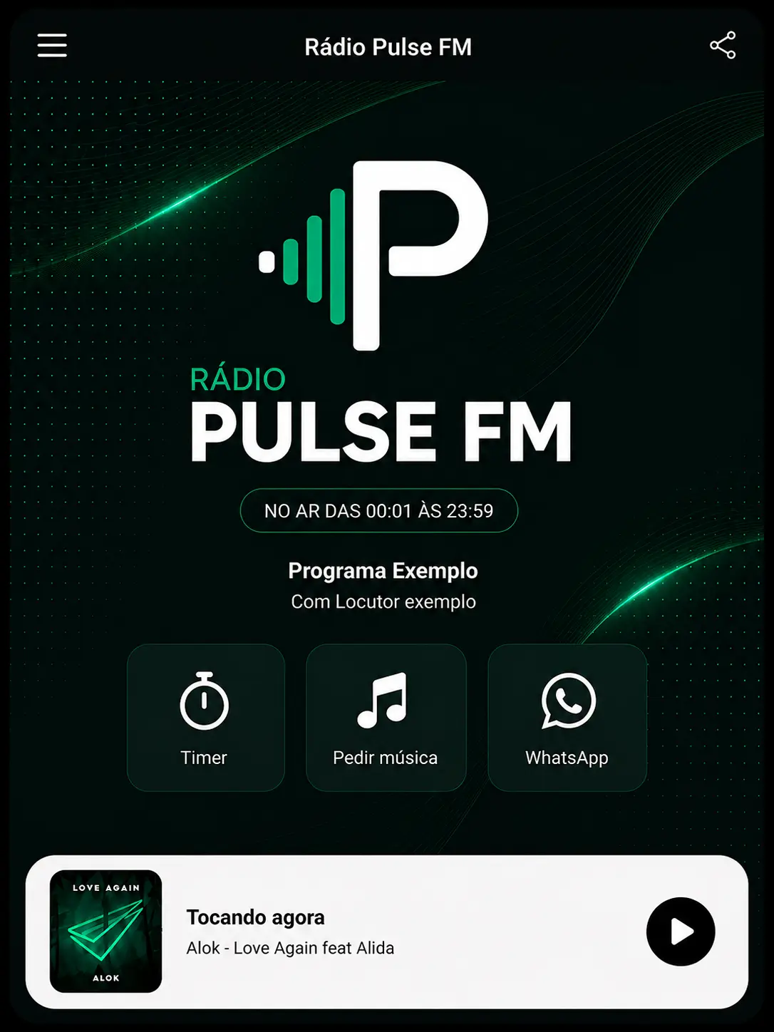 App BRASCAST no tablet vertical